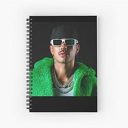 Feid Urban Style Portrait Green Aesthetic Latin Street Art Spiral Notebook