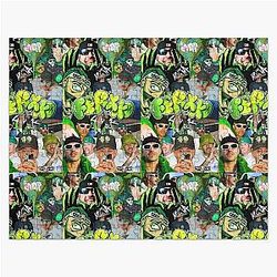 Feid Green Aesthetic Collage Art Design Jigsaw Puzzle