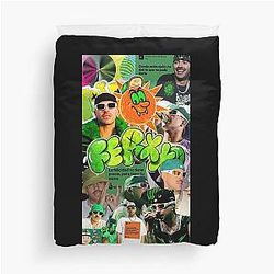 Feid Urban Aesthetic – Green Latin Street Art Duvet Cover