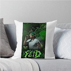 Feid Ferxxo Green Flame Street Art Design Throw Pillow
