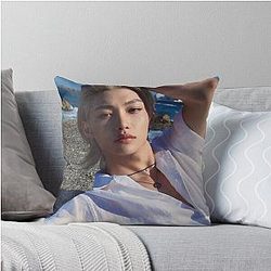 Lee Felix Summer vibes Boyfriend material Stray Kids Kpop Boy group hot photoshoot Throw Pillow