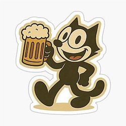 VINTAGE FELIX CAT BEER MUG Sticker