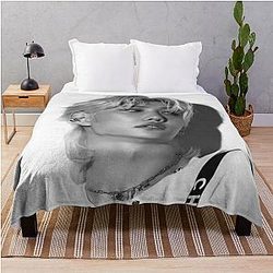 Lee Felix affectionate boyfriend Stray Kids SKZ Kpop Boy group hot photoshoot Throw Blanket