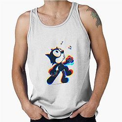 Felix the Cat Dance Music 3D White Tank Top