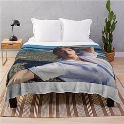 Lee Felix Summer Boyfriend material Stray Kids Kpop group hot poster with photoshoot Throw Blanket