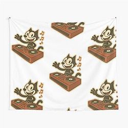 Felix Cat DJ in Disco with Console Tapestry