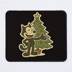 Felix Cat Christmas Tree Vintage Mouse Pad