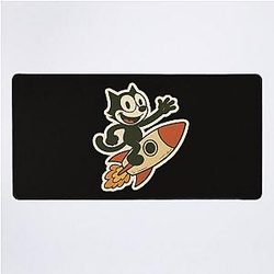Felix Cat Riding a Vintage Desk Mat