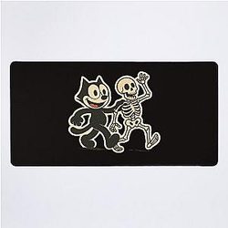 Felix Cat Walking with Vintage Illustration Desk Mat