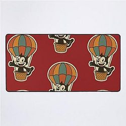 Vintage Felix Cat on a Hot Air Plane Desk Mat