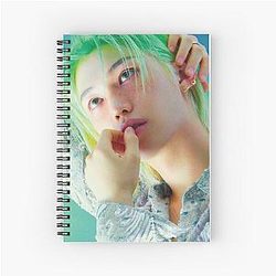 Rizz Lee Felix hot sexy vibes Boyfriend material Stray Kids Kpop Boy group poster photoshoot Spiral Notebook