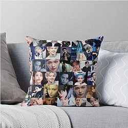 Felix Lee Stray Kids Photo Collage Throw Pillow