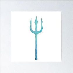 Watercolor Trident Finnick Hunger Games Poster
