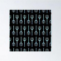 Glitter Watercolor Finnick Odair Trident Poster