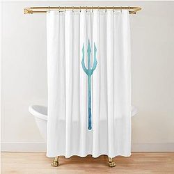Watercolor Trident Finnick's hunger games Shower Curtain