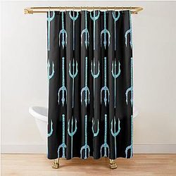 Glitter Watercolor Trident Finnick Macmillan Pattern Shower Curtain