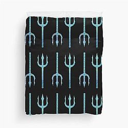 Glitter Watercolor Trident Pattern Duvet Cover