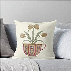 Tulip in a cup Fiona Apple Valentine Throw Pillow
