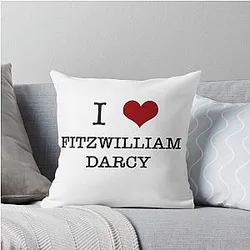 I Heart Fitzwilliam Darcy Throw Pillow