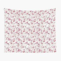 Flamingos On Pink Tapestry