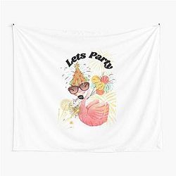 Let's Party - Festive Flamingo Tapestry