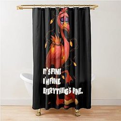It's Fine Flamingo Christmas Shower Curtain