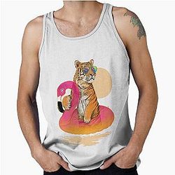Chillin Flamingo Tiger Tank Top