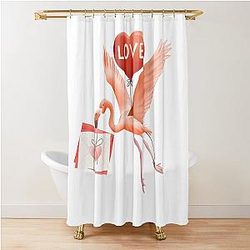 Flamingo Valentine's Day Funny Shower Curtain