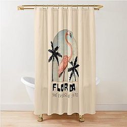 Vintage Florida Pink Flamingo Everglades Shower Curtain