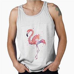 Pink Flamingo Watercolor Tank Top