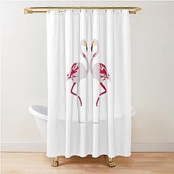 Elegant Pink Flamingo Art Shower Curtain