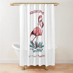Flamingo Funny Christmas Flamingo Design Shower Curtain