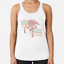 Totally 80's Flamingo Racerback Tank Top