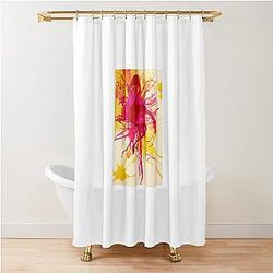Splatter Flamingo Shower Curtain