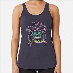 Zero Flock Given Pink Flamingo Neon Style Racerback Tank Top