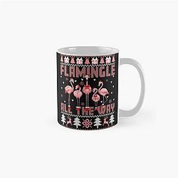 Pink Flamingo Festive Winter Holiday Classic Mug