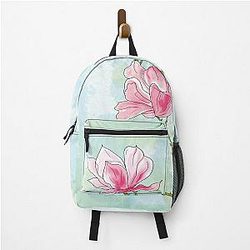 Flamingo pink floral backpack