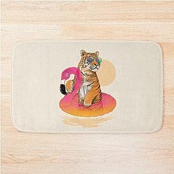 Chill Flamingo Tiger Bath Mat