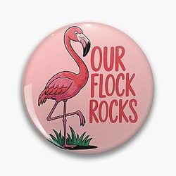 Cute Flat Cartoon Flamingo Pin