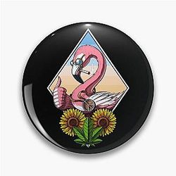 Flamingo Weed Pin