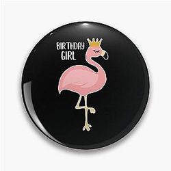 Pink Flamingo Birthday Gift Princess Pin