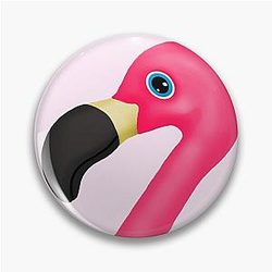 Pink Teal Flamingo Pin