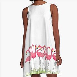 Pink Flamingos A-Line Dress