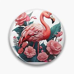 Pink Flamingo with Flowers