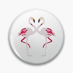 Elegant Pink Flamingo Art Pin