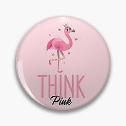 Cute Flamingo Bird Queen Think Pin