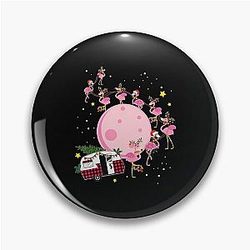 Flamingo Camper Christmas Pin for Animal Lover