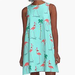 Christmas Flamingos A-Line Dress
