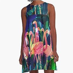 Flamingo A-Line Dress