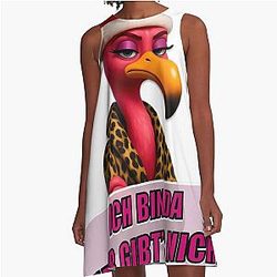 Sassy Flamingo Christmas A-Line Dress